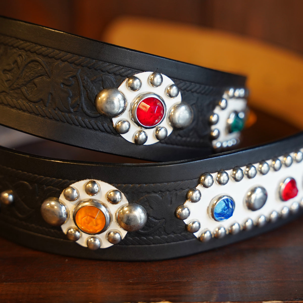 #270505 1950s Reflector Studded Leather Belt - 42ｍｍ