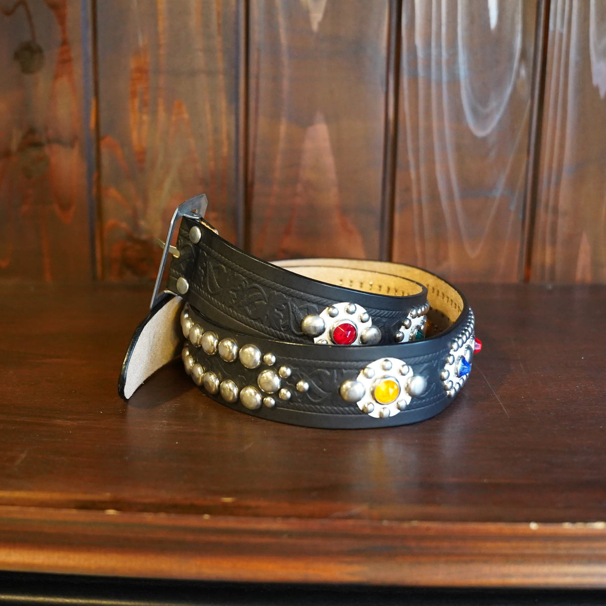 #270505 1950s Reflector Studded Leather Belt - 42ｍｍ