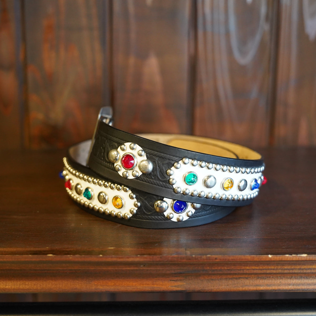 #270505 1950s Reflector Studded Leather Belt - 42ｍｍ