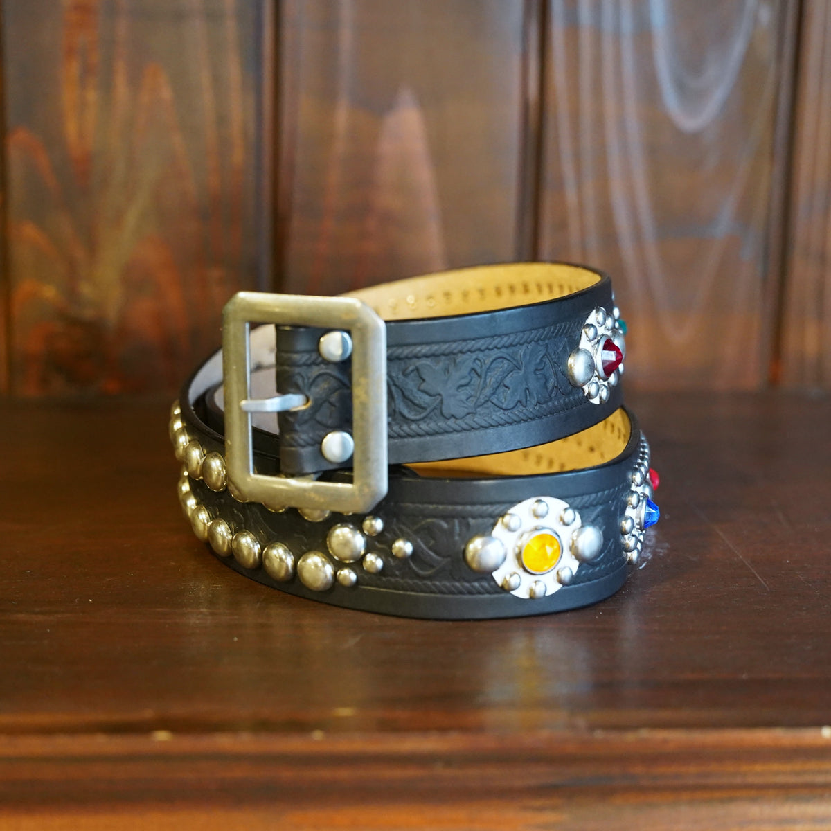 #270505 1950s Reflector Studded Leather Belt - 42ｍｍ