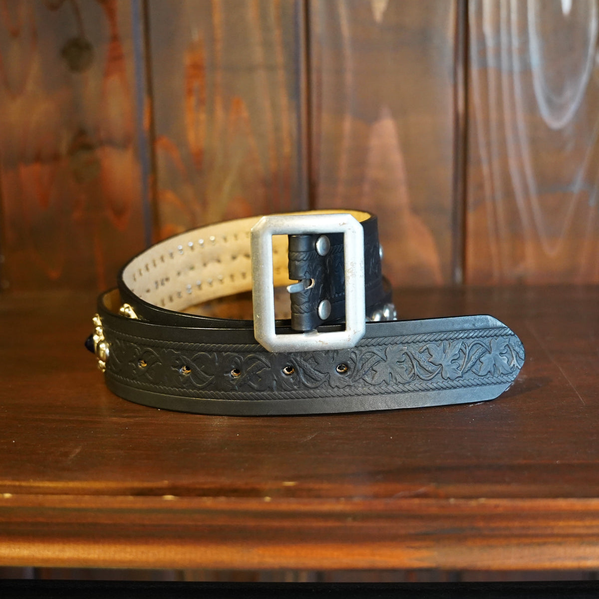 #270505 1950s Reflector Studded Leather Belt - 42ｍｍ
