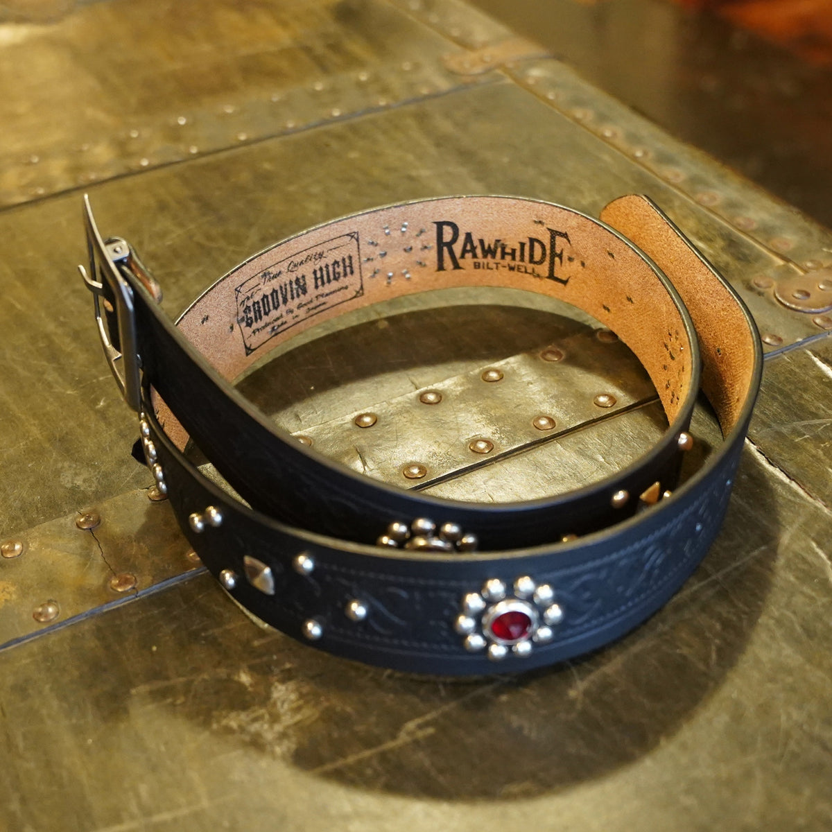 #270506 1950s Studded Leather Belt - 42ｍｍ