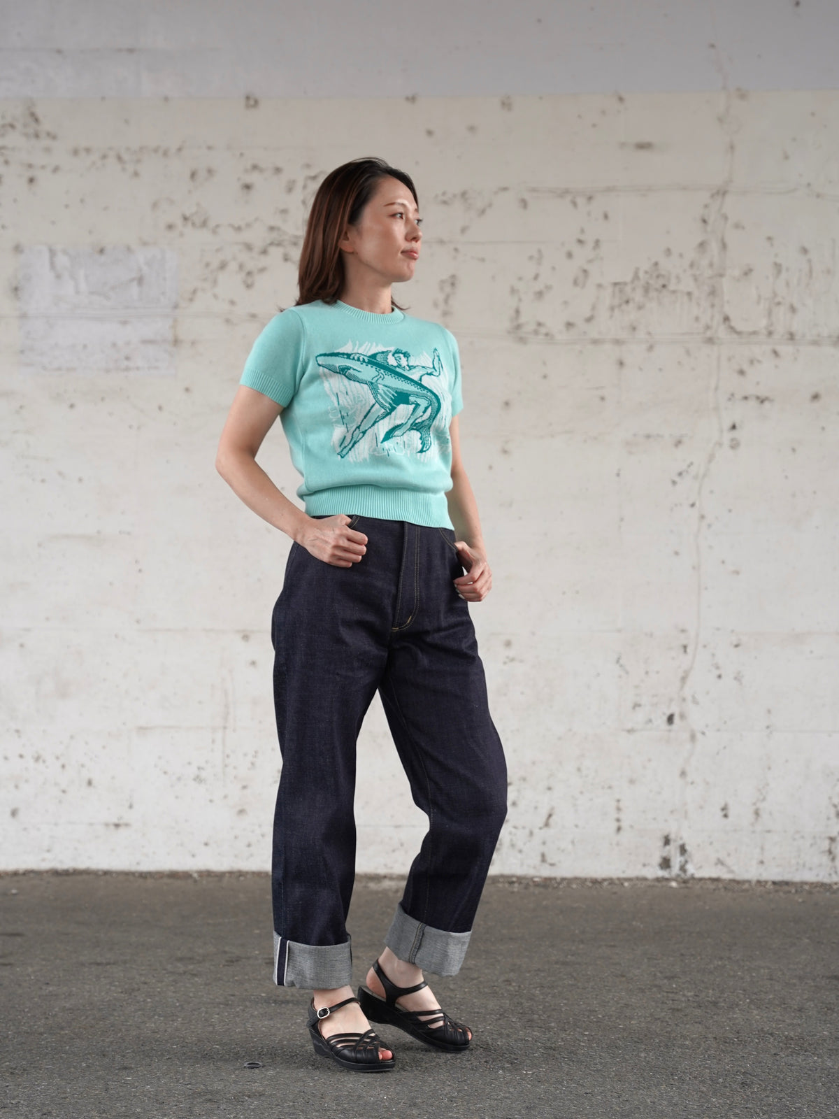 #270602 1950s Ladies Summer Knit - Shark