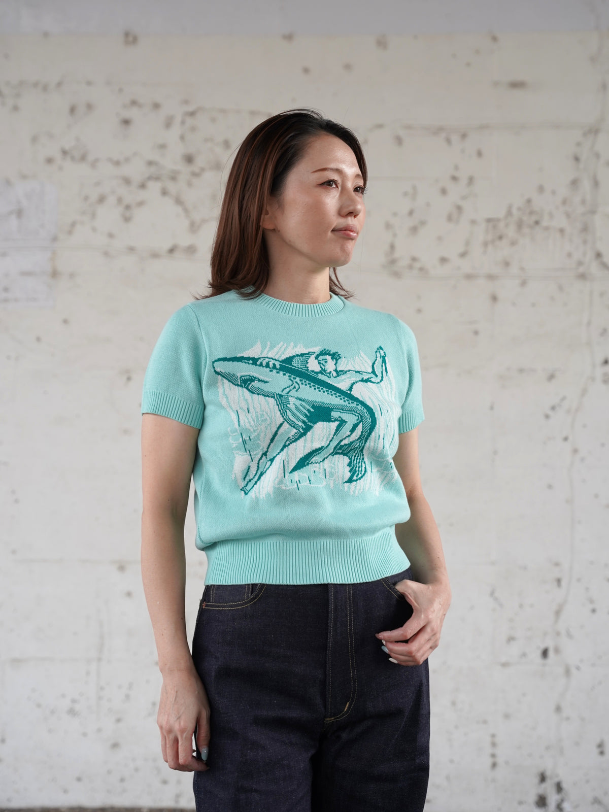 #270602 1950s Ladies Summer Knit - Shark