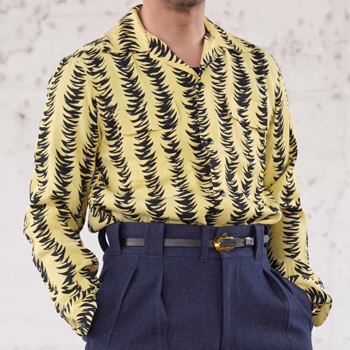 #260135 1950s L/S Shirt - Tiger striped