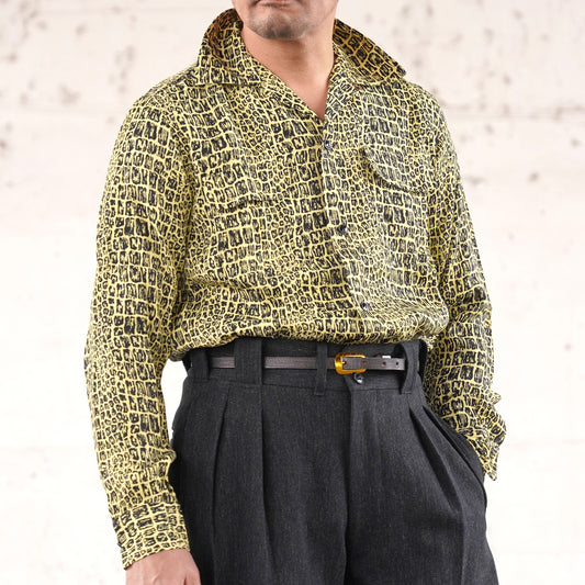 #260136 1950s L/S Shirt - Croco print