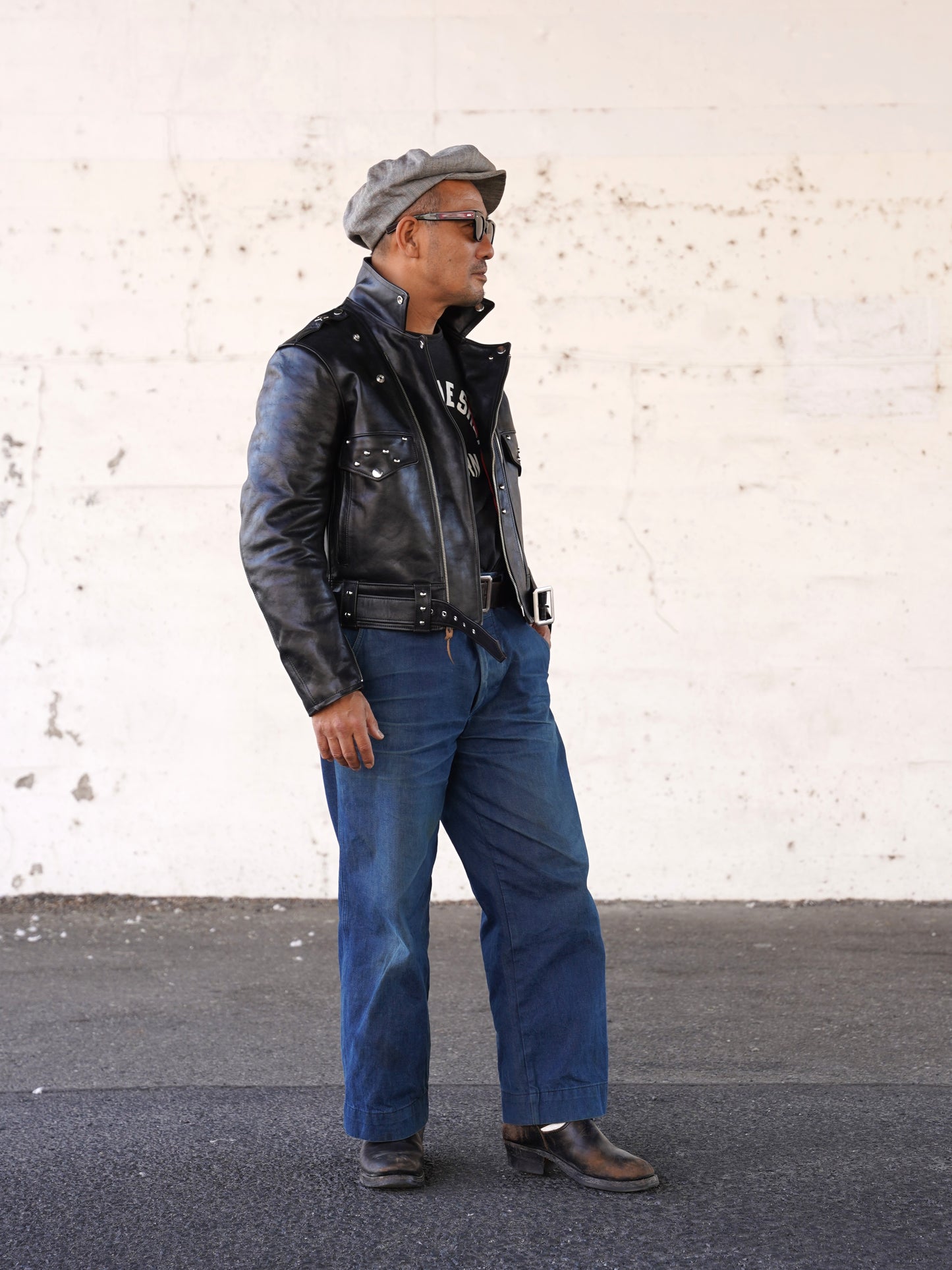 #260421 Studded Horsehide Riders Jacket