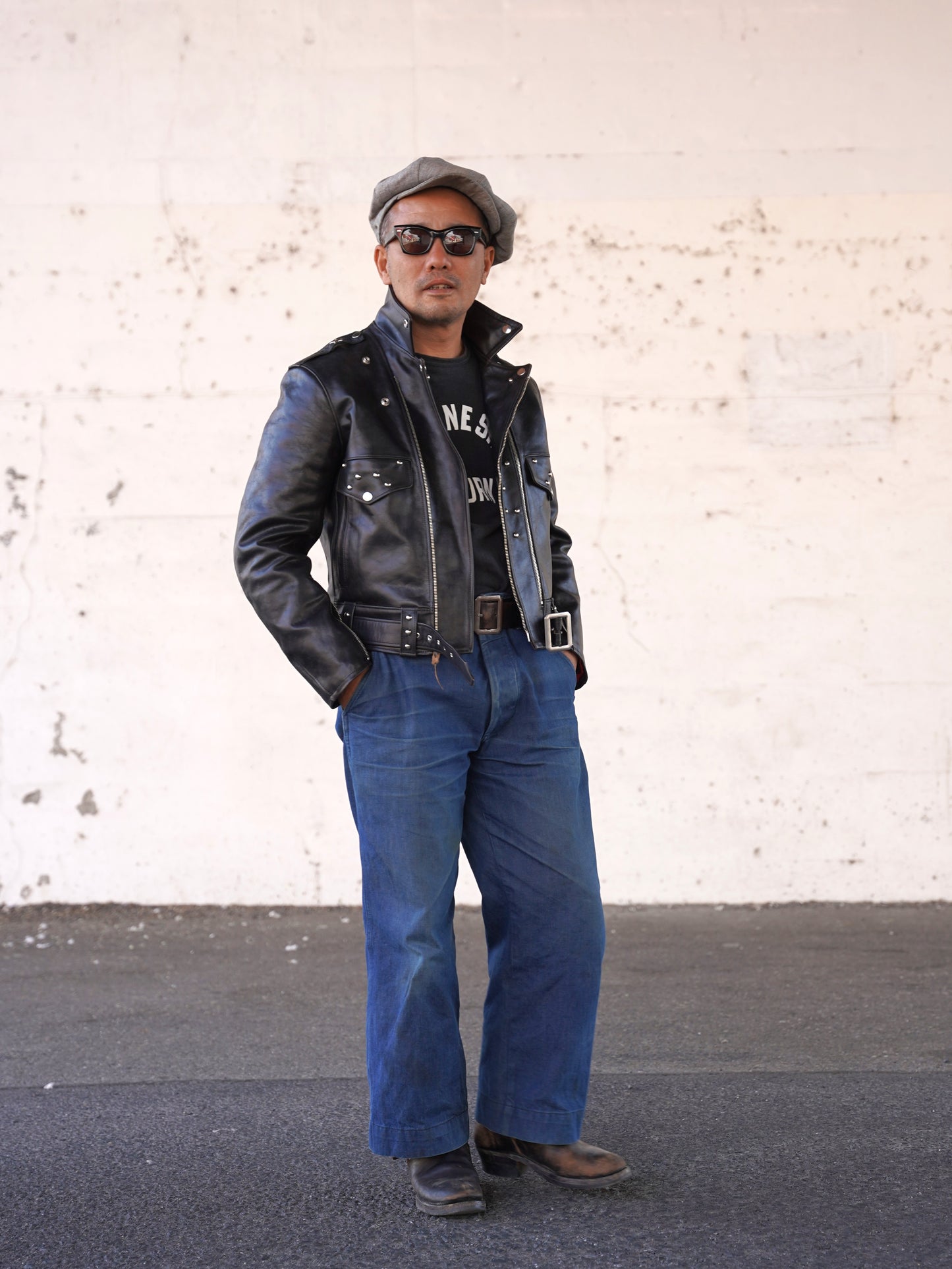 #260421 Studded Horsehide Riders Jacket