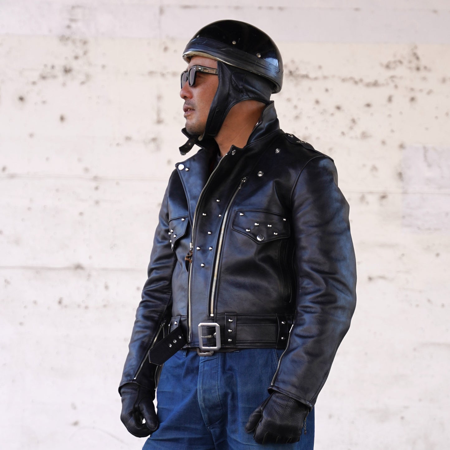 #260421 Studded Horsehide Riders Jacket