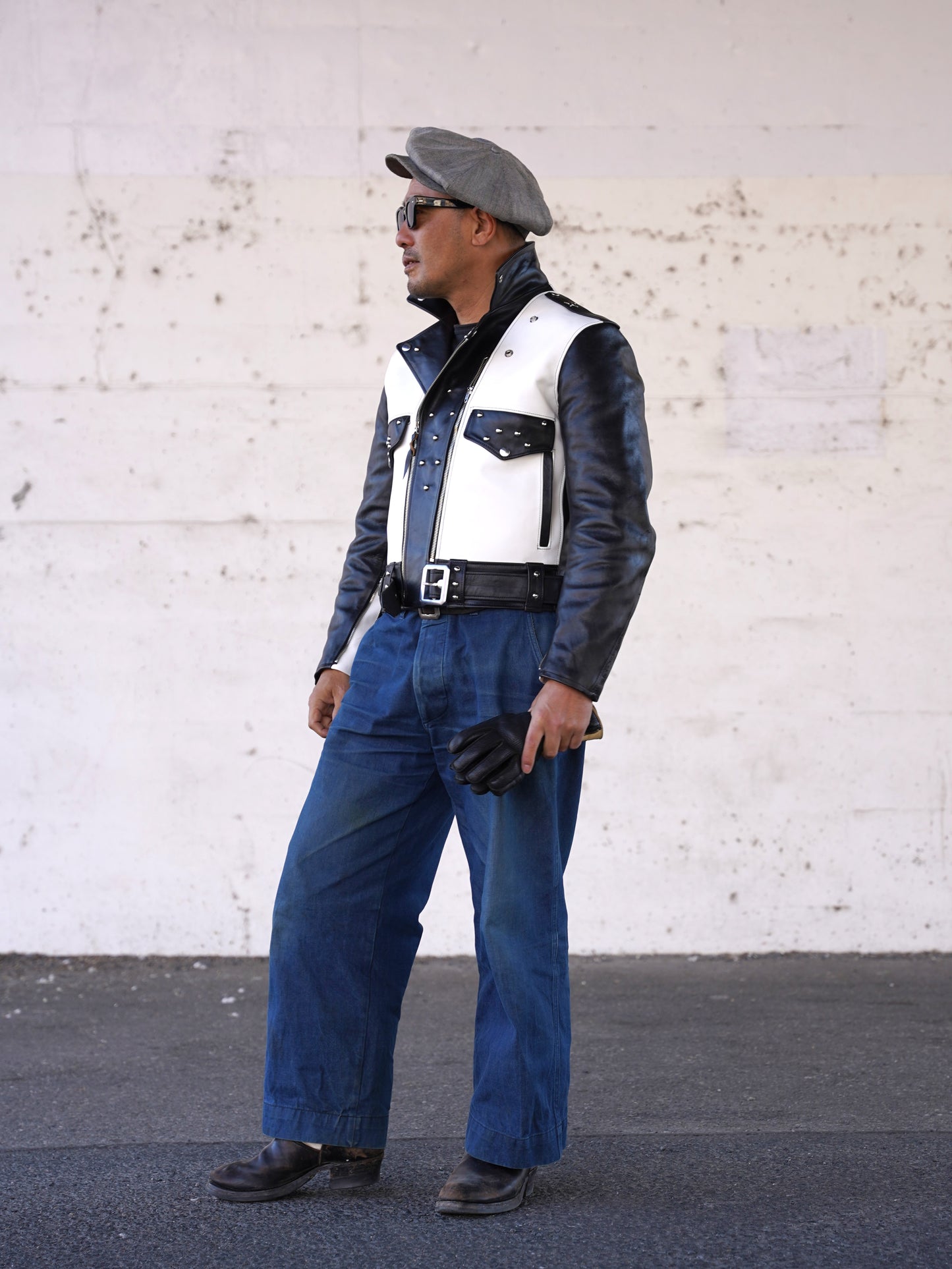 #260421 Studded Horsehide Riders Jacket