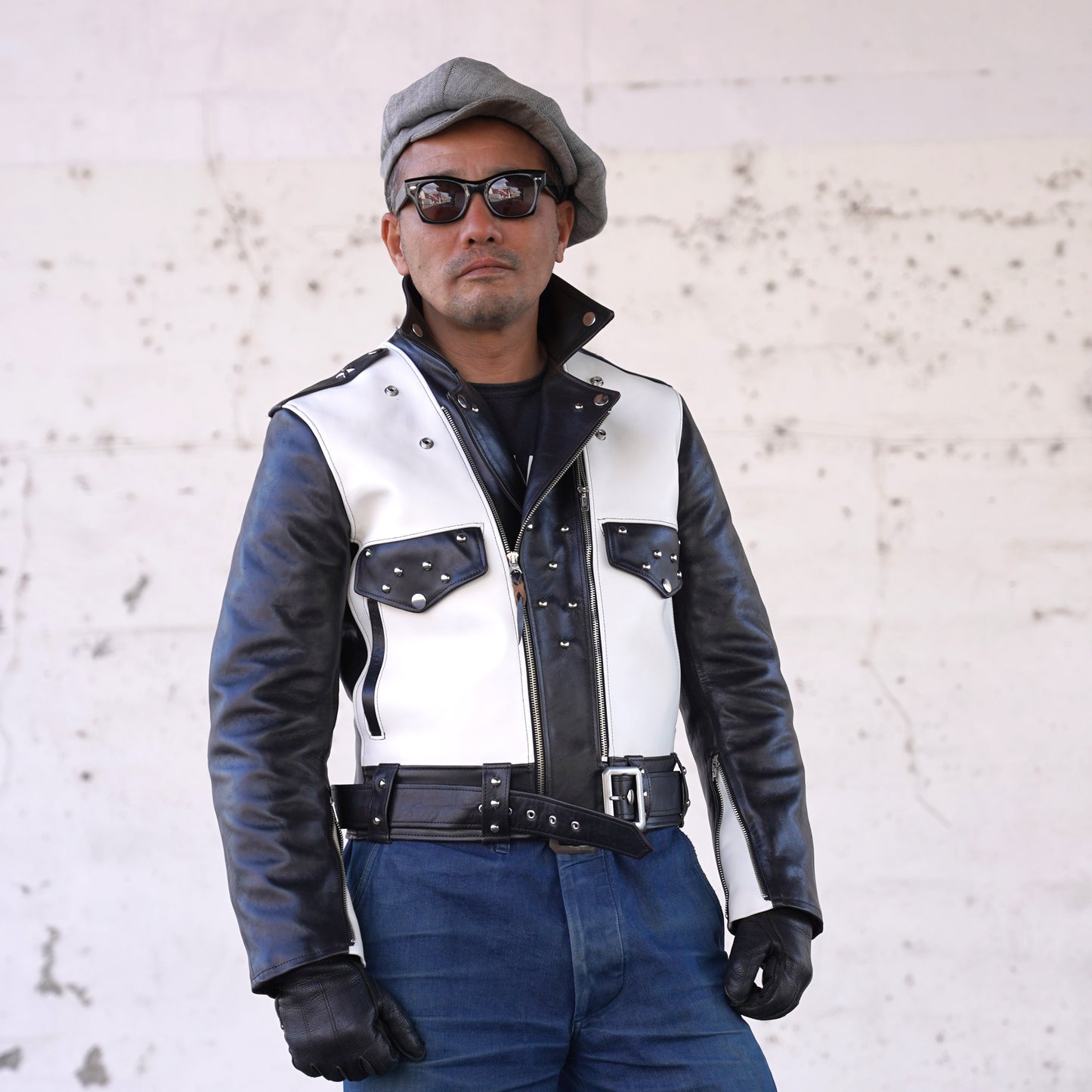 #260421 Studded Horsehide Riders Jacket