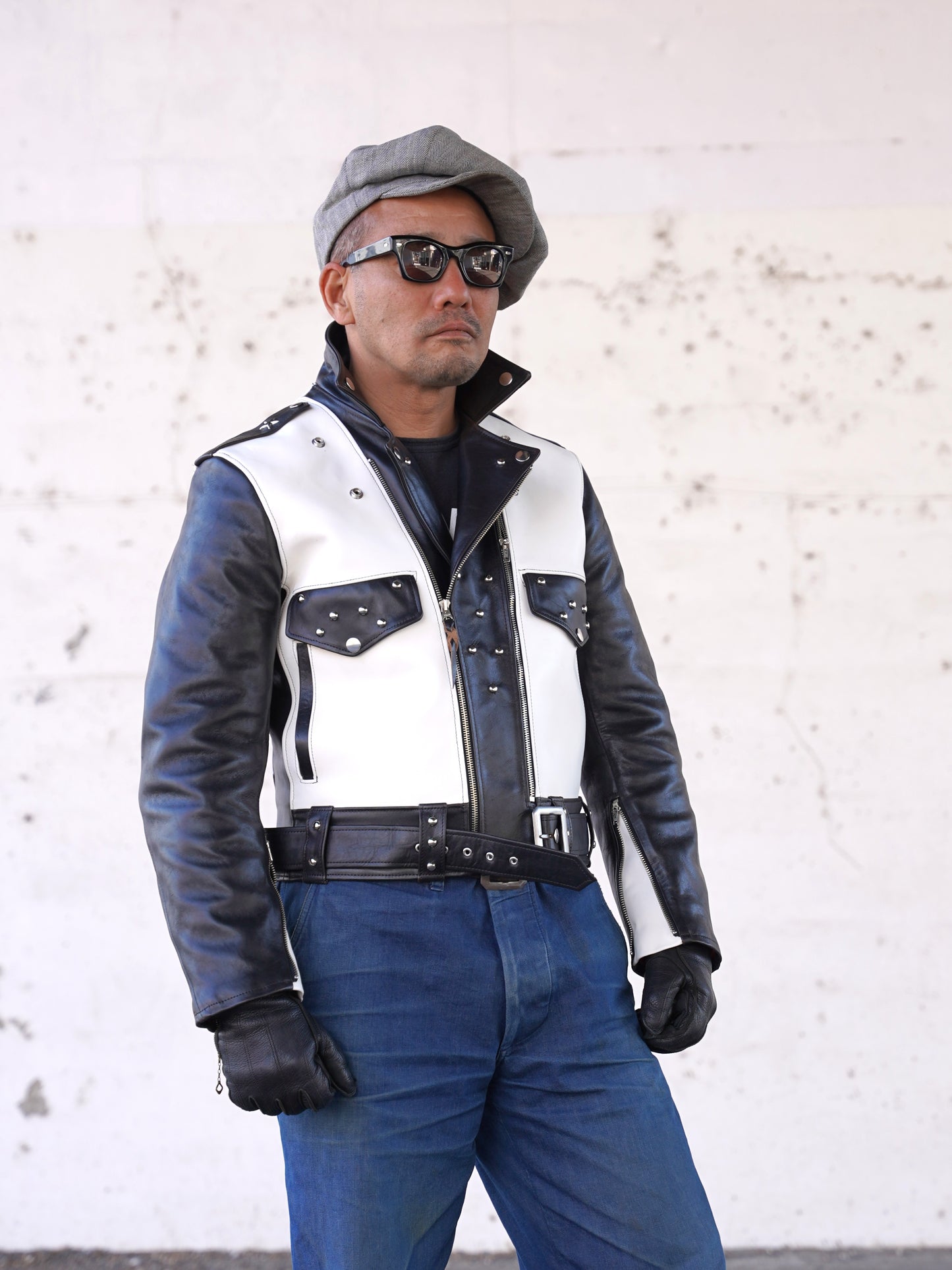#260421 Studded Horsehide Riders Jacket