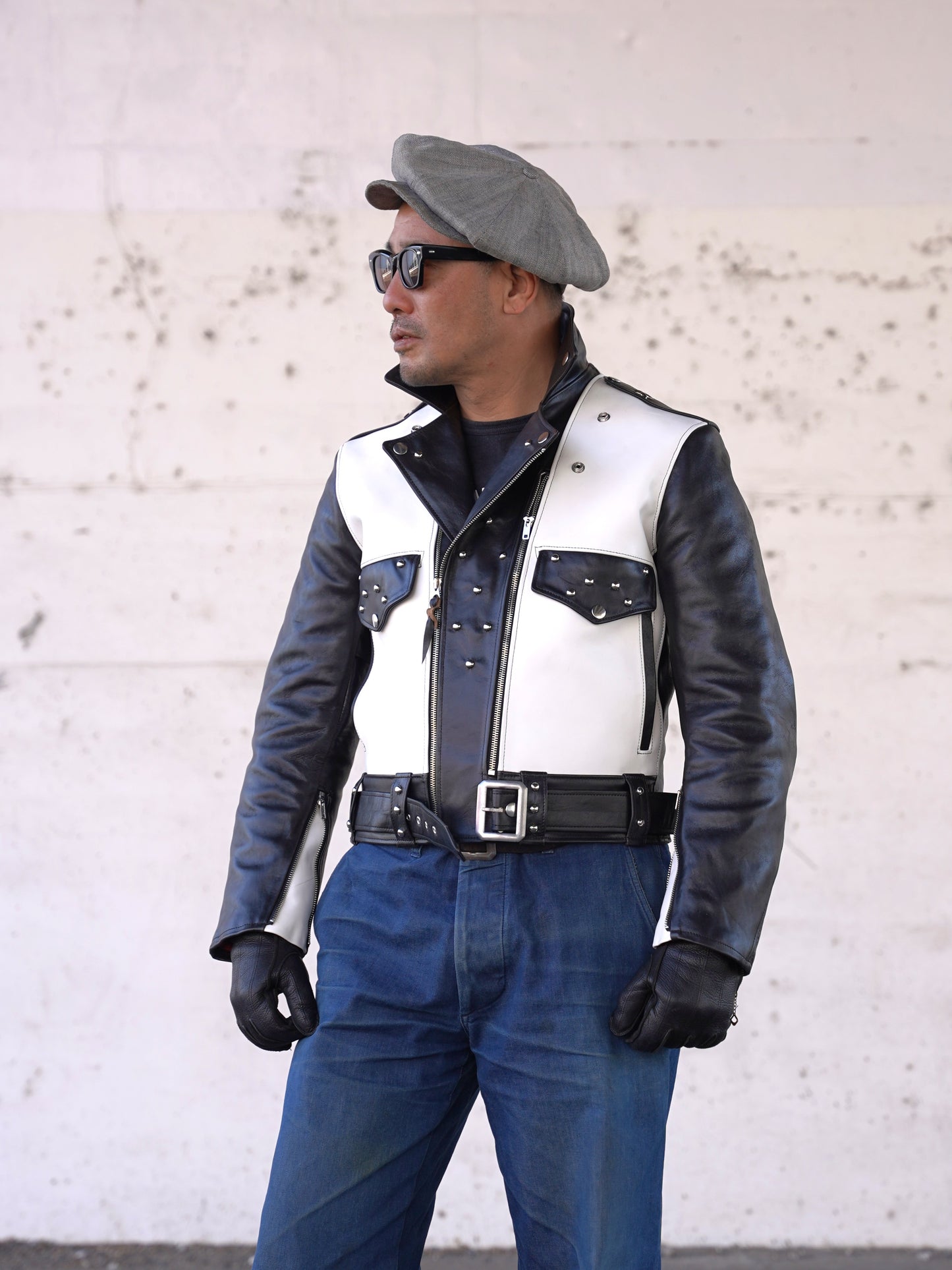 #260421 Studded Horsehide Riders Jacket