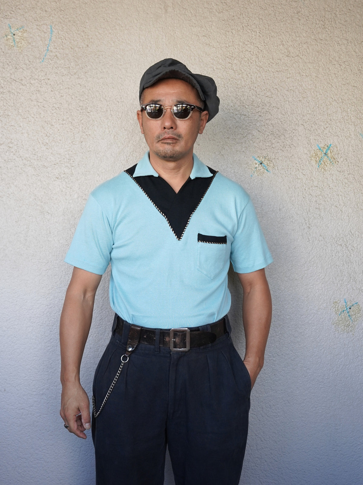 #270102 1950s Cotton S/S Skipper Polo