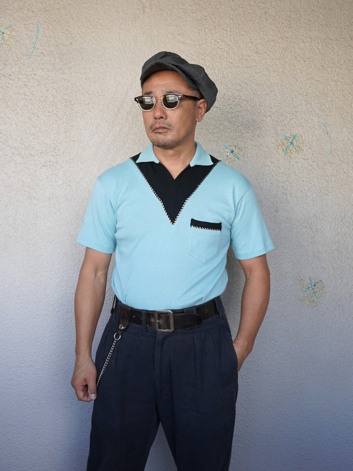 #270102 1950s Cotton S/S Skipper Polo