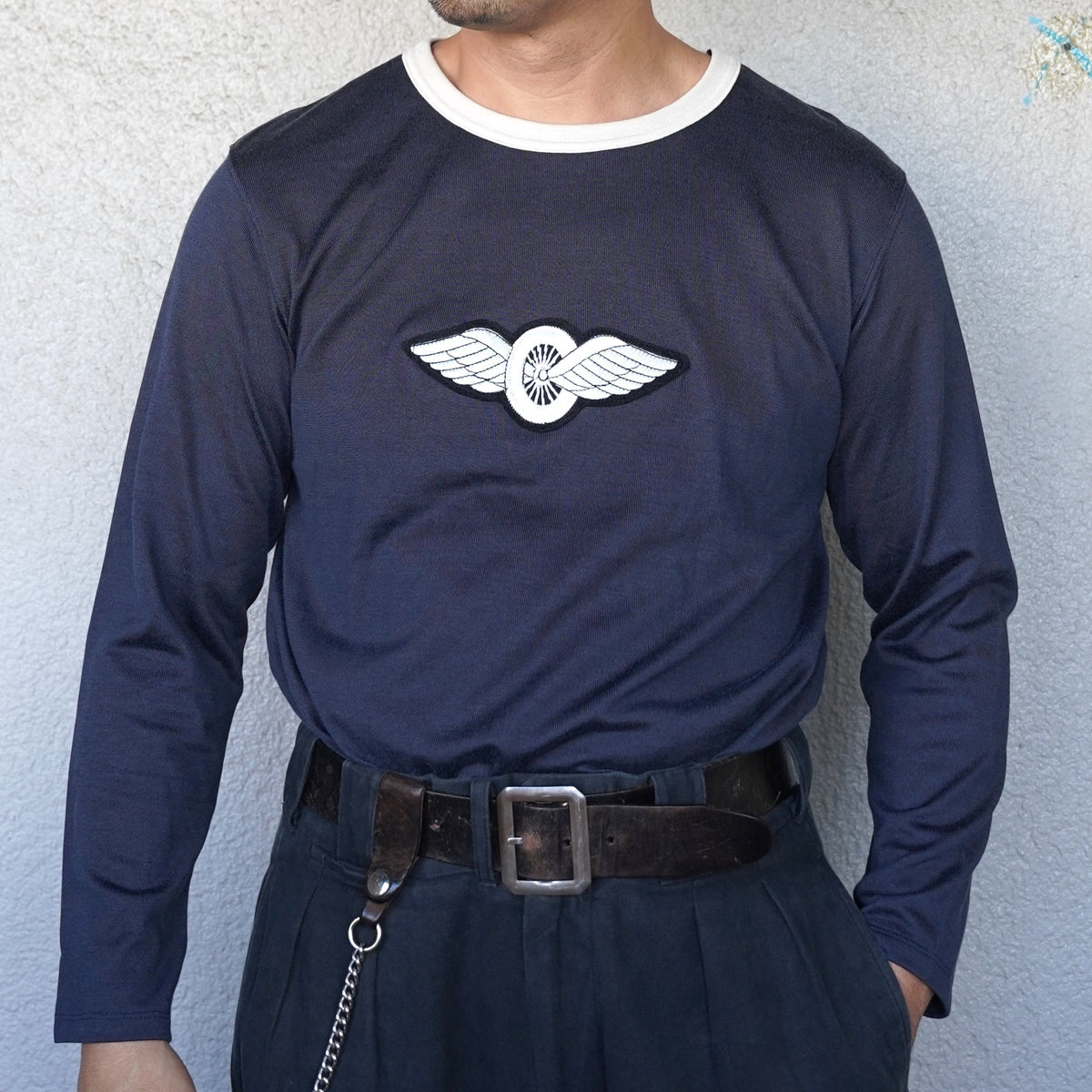#270206 1950s Winged Wheel Patch Long Sleeve T‐Shirt