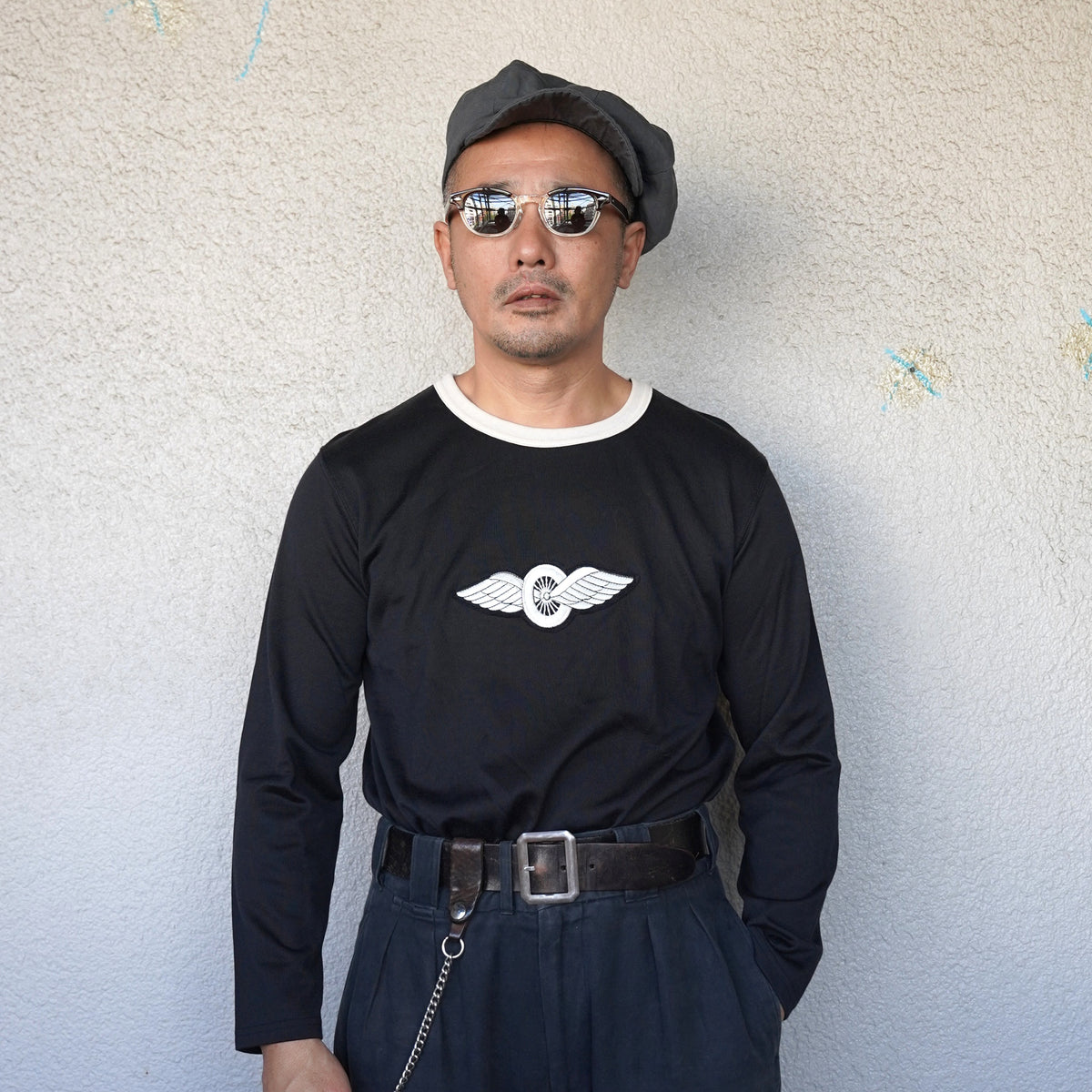 #270206 1950s Winged Wheel Patch Long Sleeve T‐Shirt